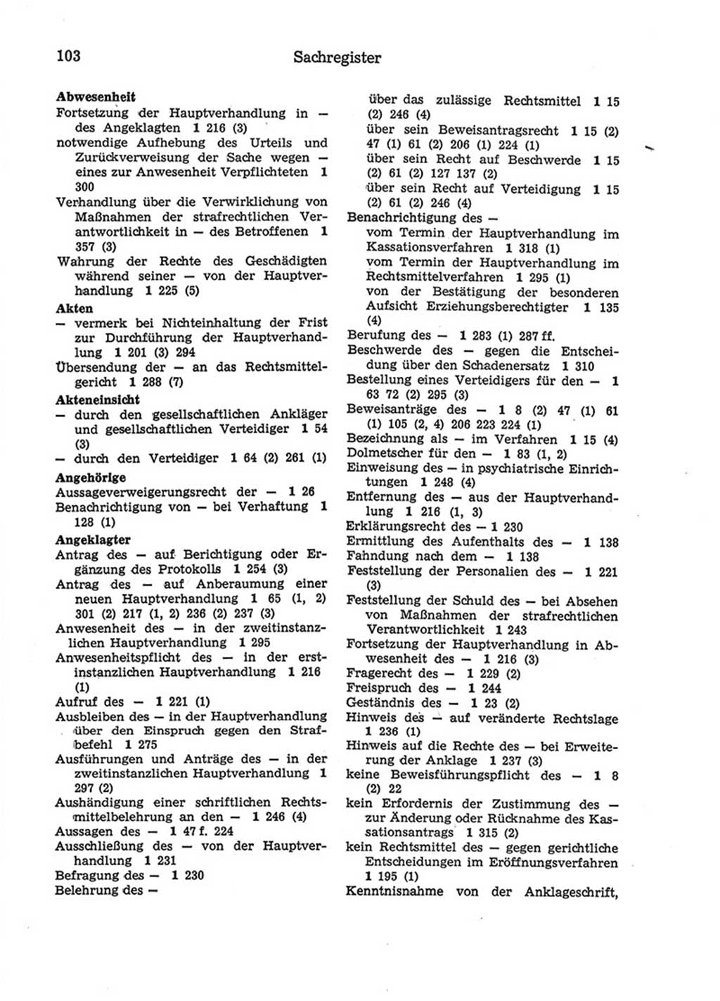 Strafprozeßordnung (StPO) der Deutschen Demokratischen Republik (DDR) 1975, Seite 103 (StPO DDR 1974, S. 103)