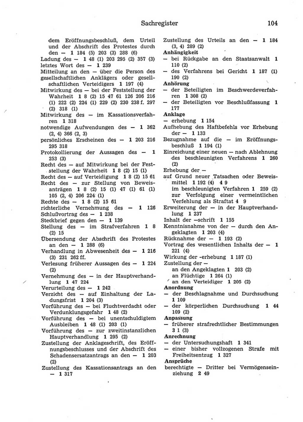 Strafprozeßordnung (StPO) der Deutschen Demokratischen Republik (DDR) 1975, Seite 104 (StPO DDR 1974, S. 104)