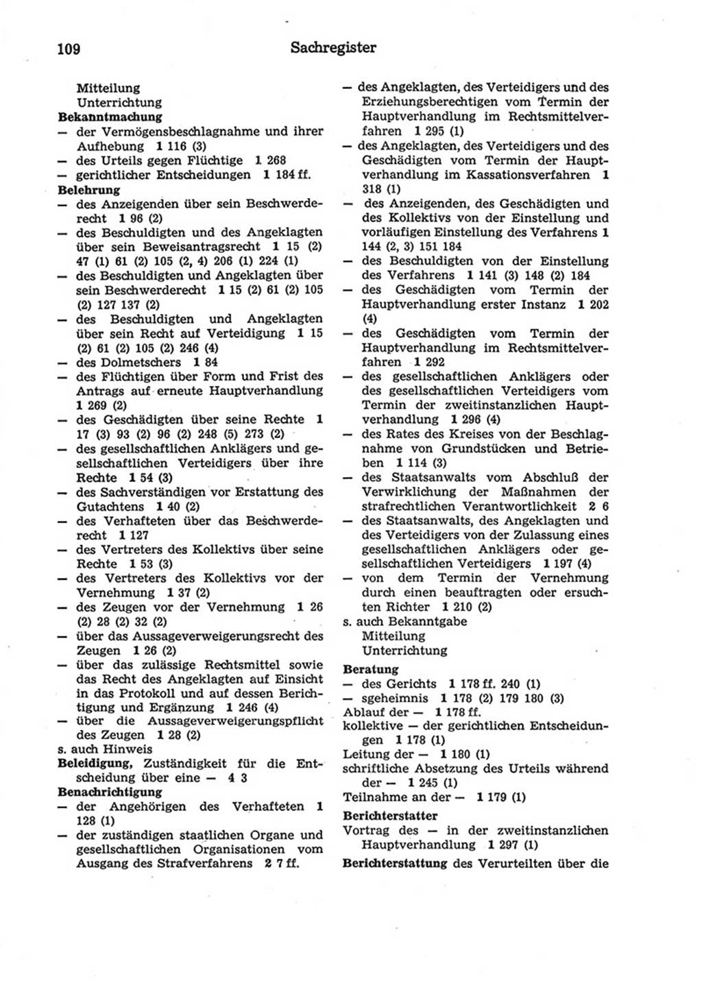 Strafprozeßordnung (StPO) der Deutschen Demokratischen Republik (DDR) 1975, Seite 109 (StPO DDR 1974, S. 109)