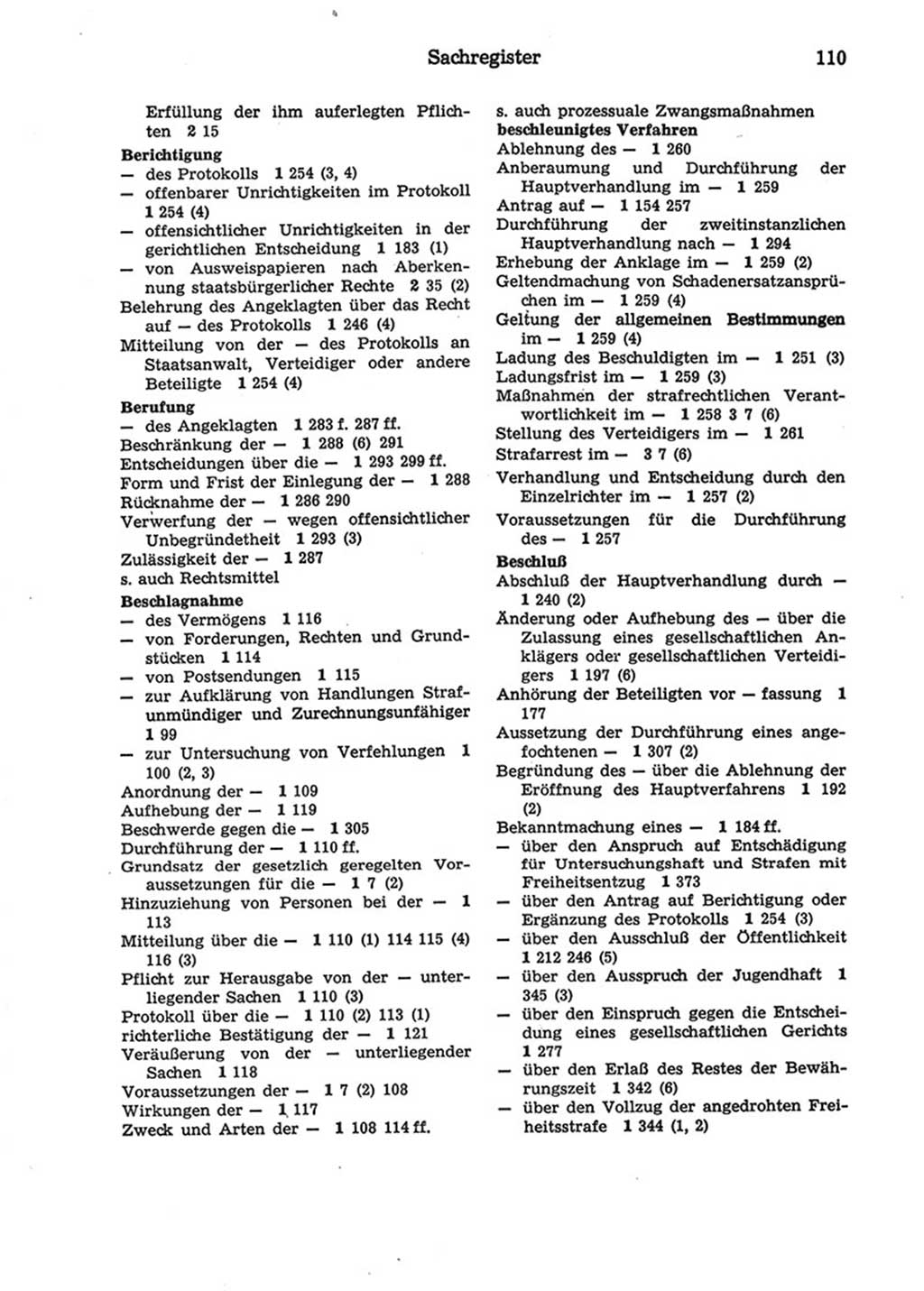 Strafprozeßordnung (StPO) der Deutschen Demokratischen Republik (DDR) 1975, Seite 110 (StPO DDR 1974, S. 110)