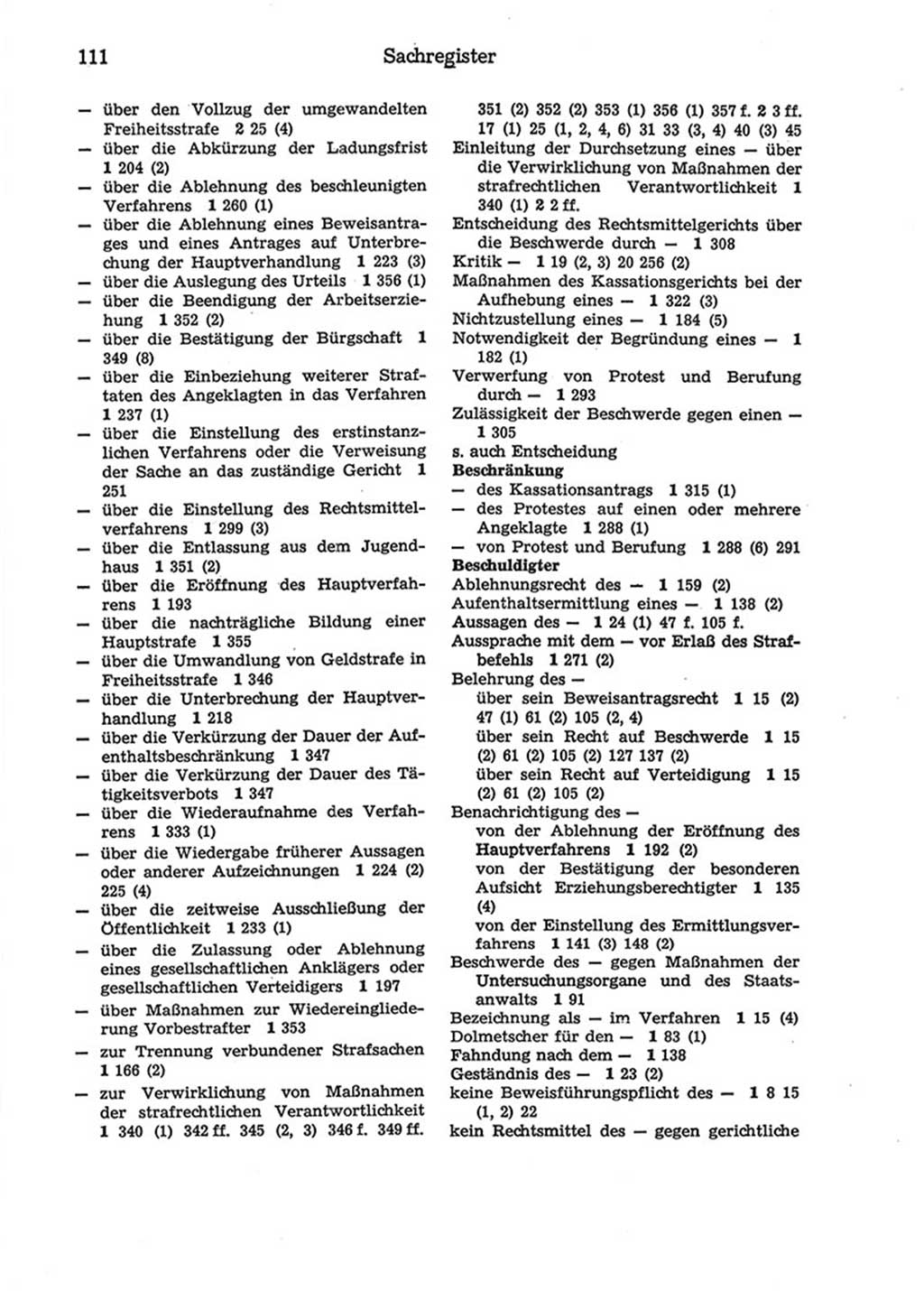 Strafprozeßordnung (StPO) der Deutschen Demokratischen Republik (DDR) 1975, Seite 111 (StPO DDR 1974, S. 111)