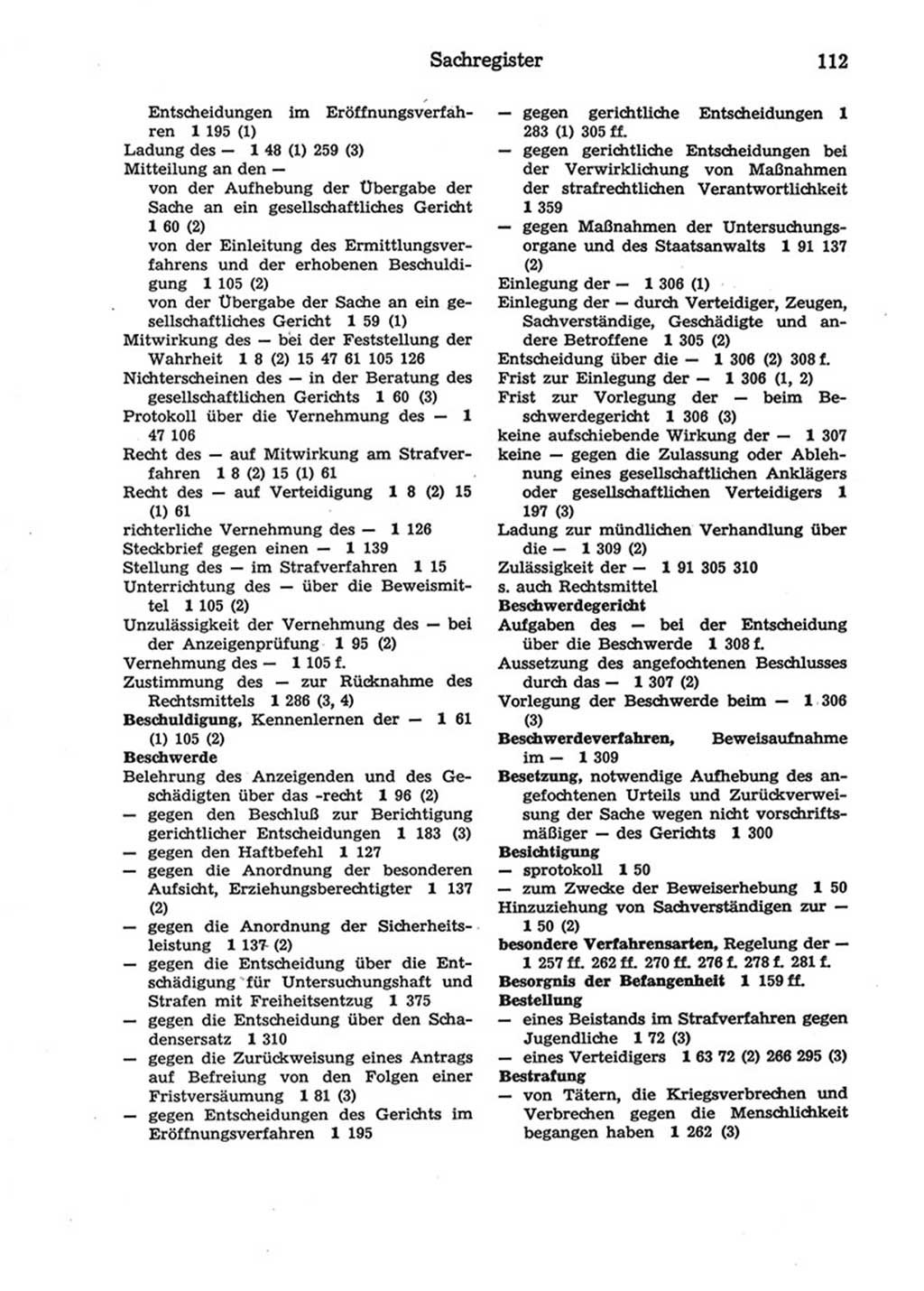 Strafprozeßordnung (StPO) der Deutschen Demokratischen Republik (DDR) 1975, Seite 112 (StPO DDR 1974, S. 112)