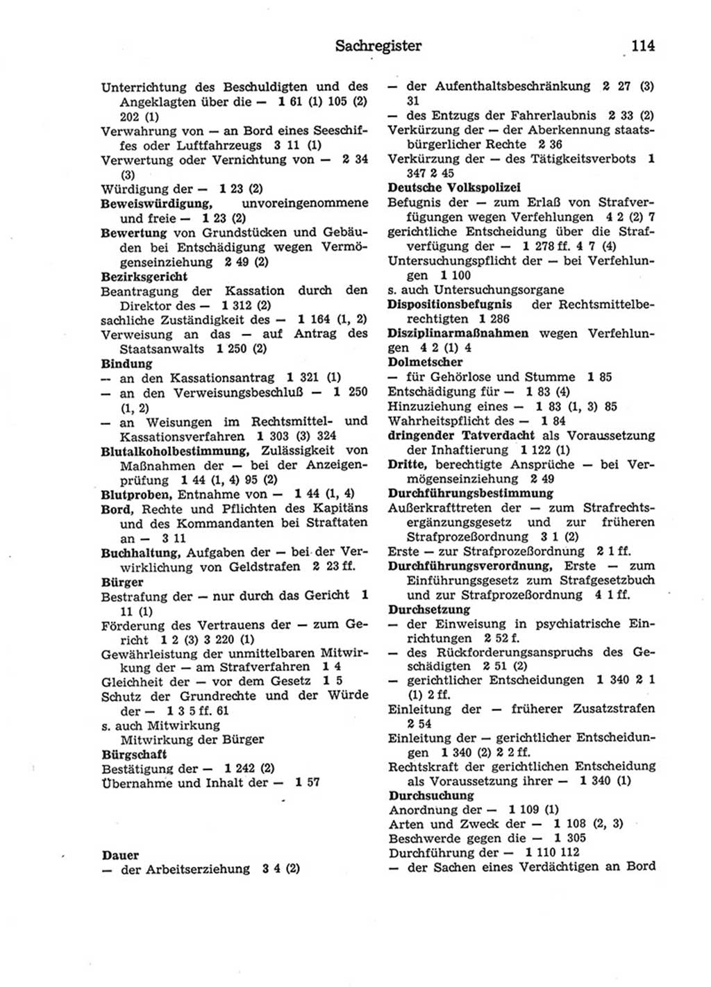 Strafprozeßordnung (StPO) der Deutschen Demokratischen Republik (DDR) 1975, Seite 114 (StPO DDR 1974, S. 114)