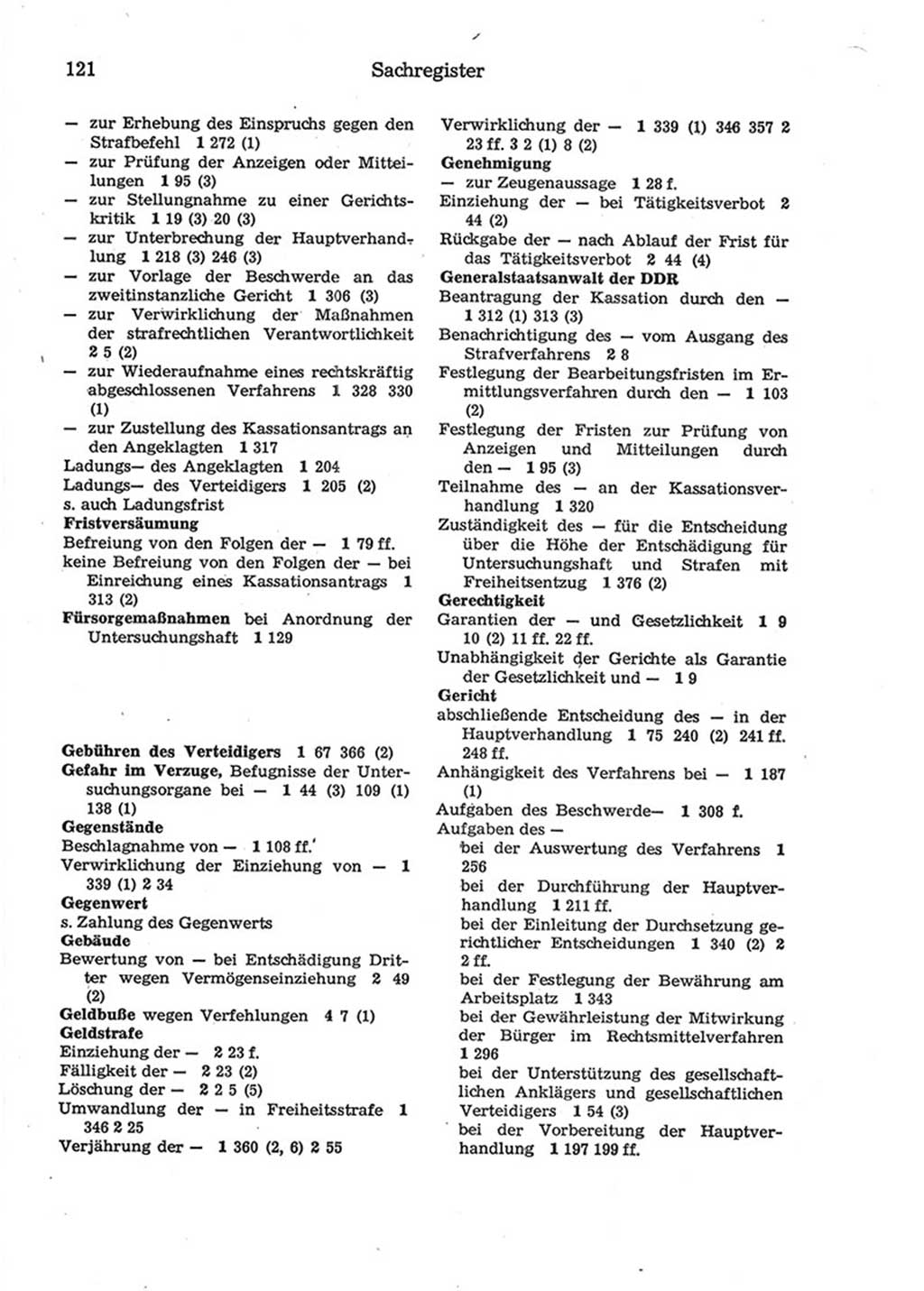 Strafprozeßordnung (StPO) der Deutschen Demokratischen Republik (DDR) 1975, Seite 121 (StPO DDR 1974, S. 121)