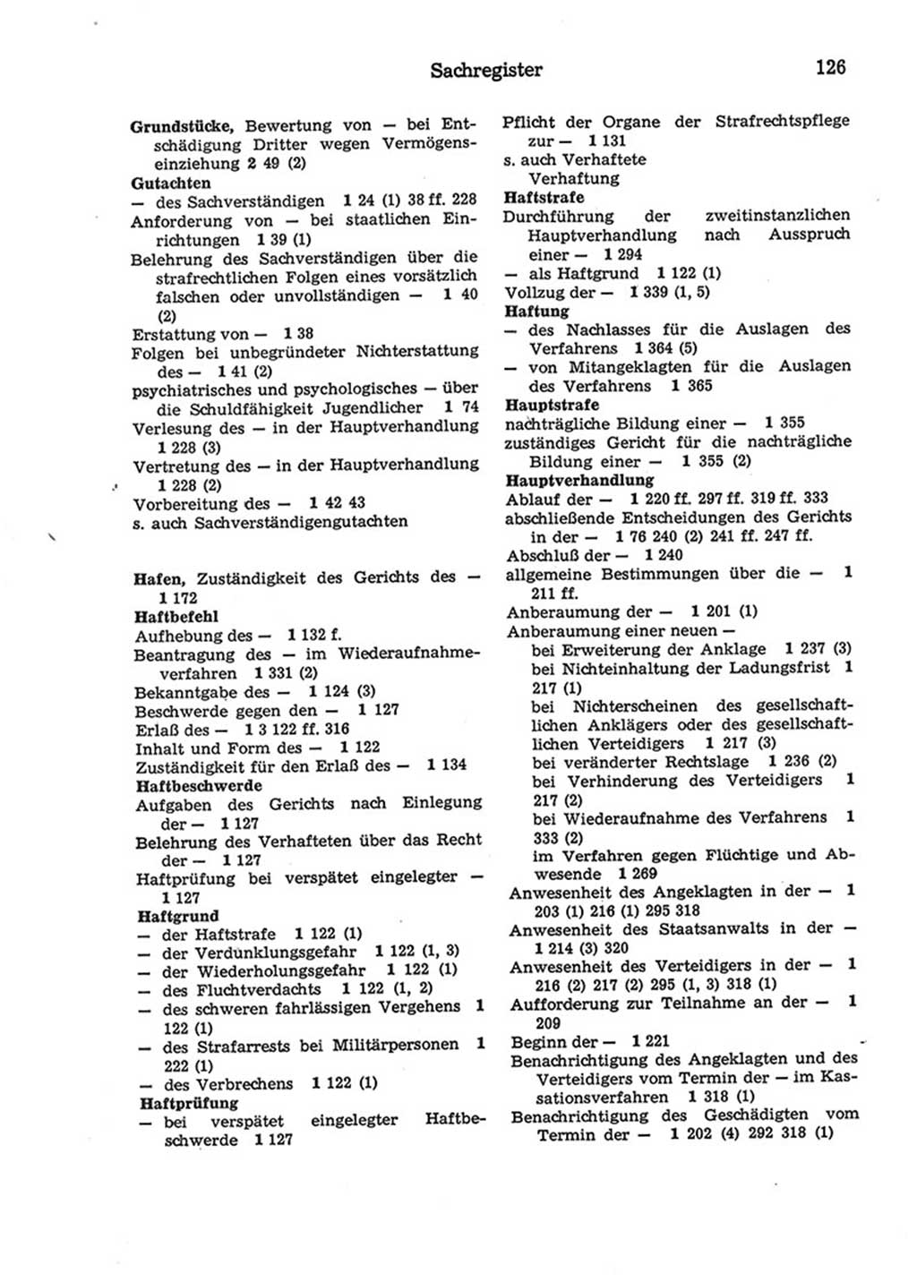 Strafprozeßordnung (StPO) der Deutschen Demokratischen Republik (DDR) 1975, Seite 126 (StPO DDR 1974, S. 126)