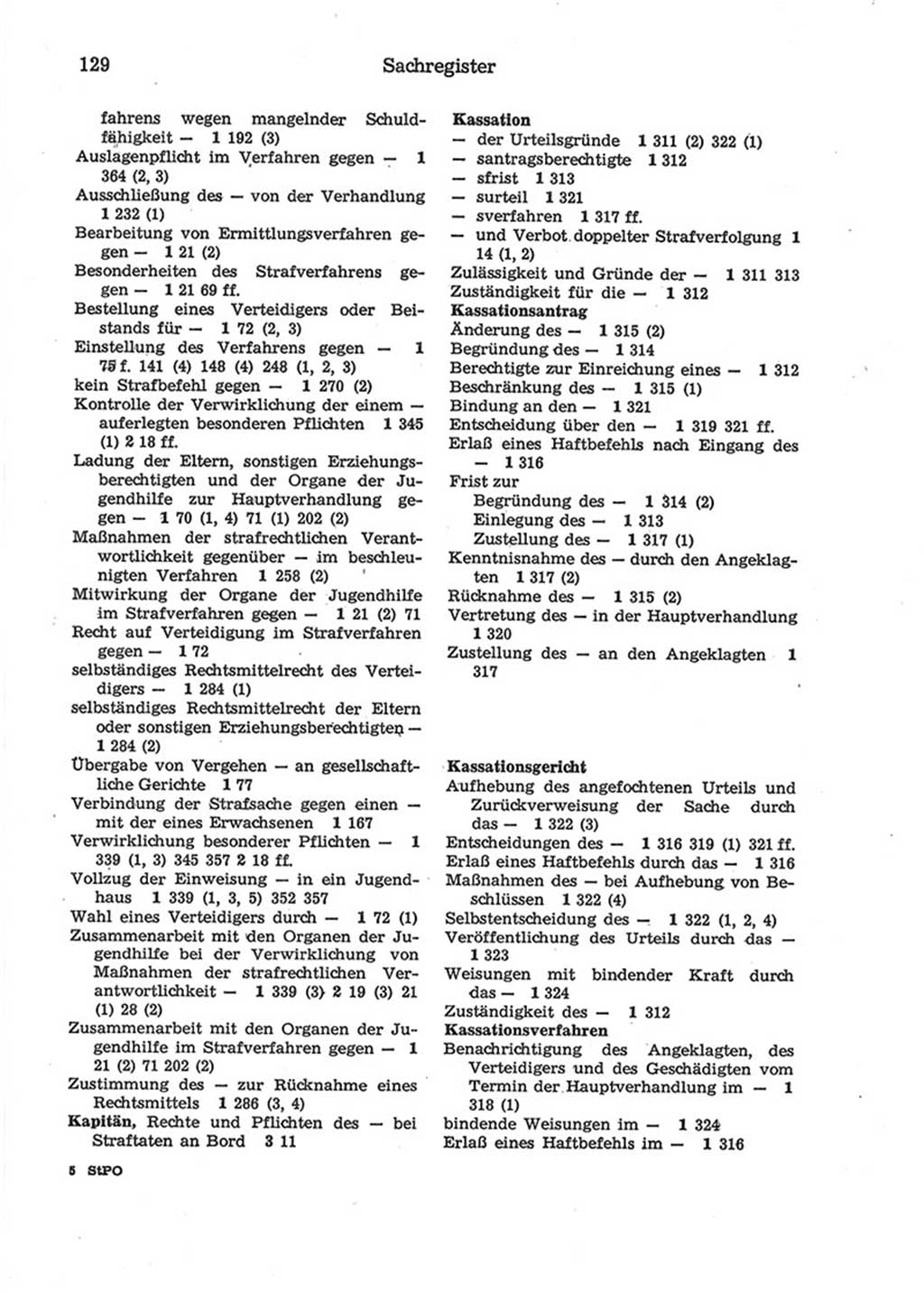 Strafprozeßordnung (StPO) der Deutschen Demokratischen Republik (DDR) 1975, Seite 129 (StPO DDR 1974, S. 129)