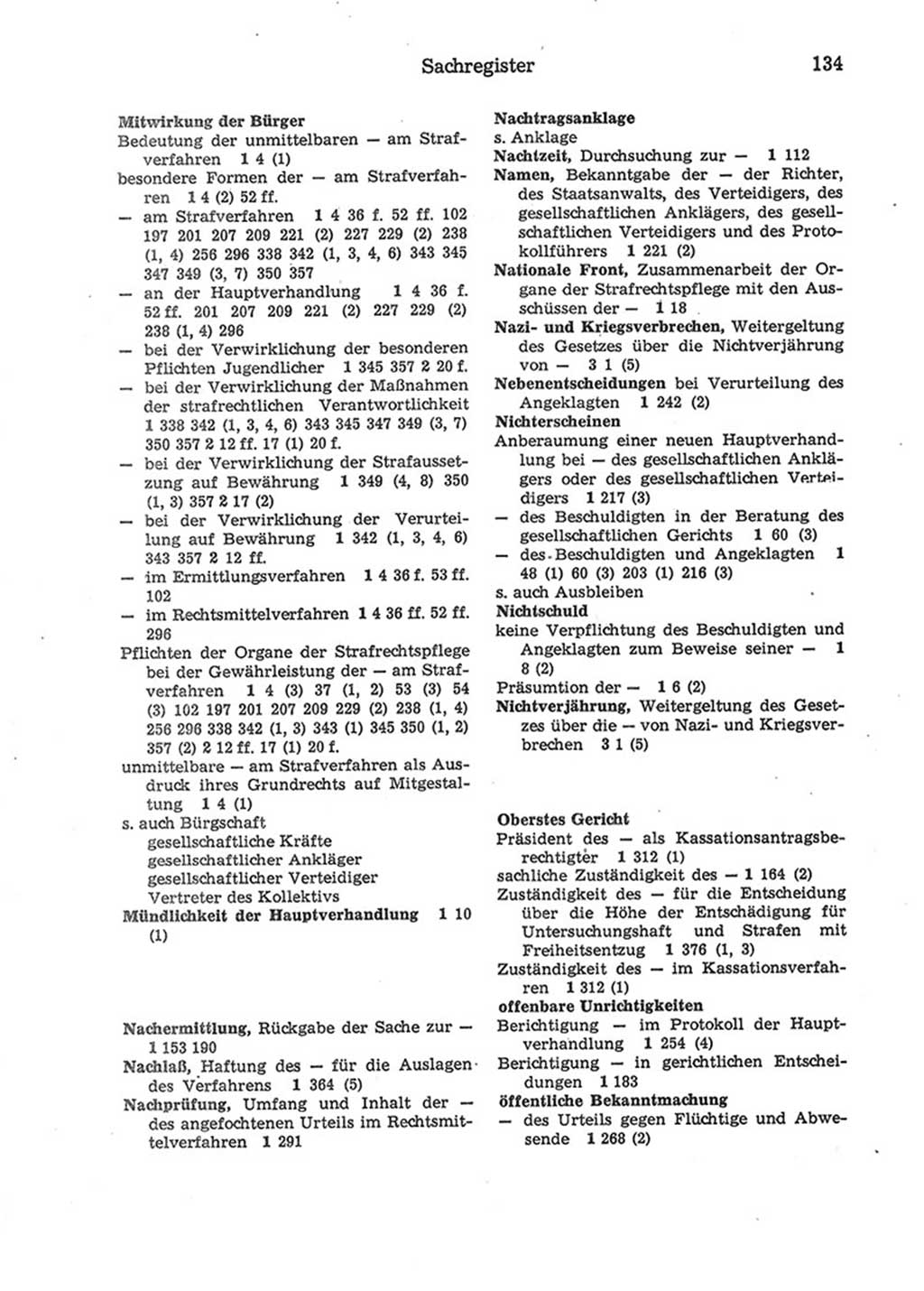 Strafprozeßordnung (StPO) der Deutschen Demokratischen Republik (DDR) 1975, Seite 134 (StPO DDR 1974, S. 134)