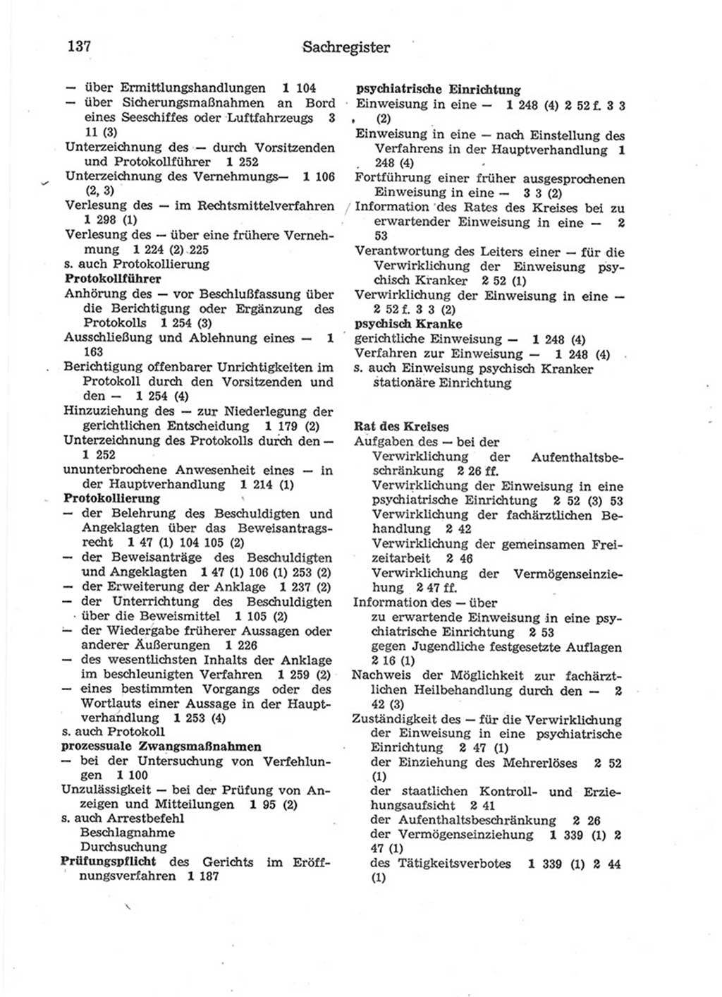 Strafprozeßordnung (StPO) der Deutschen Demokratischen Republik (DDR) 1975, Seite 137 (StPO DDR 1974, S. 137)