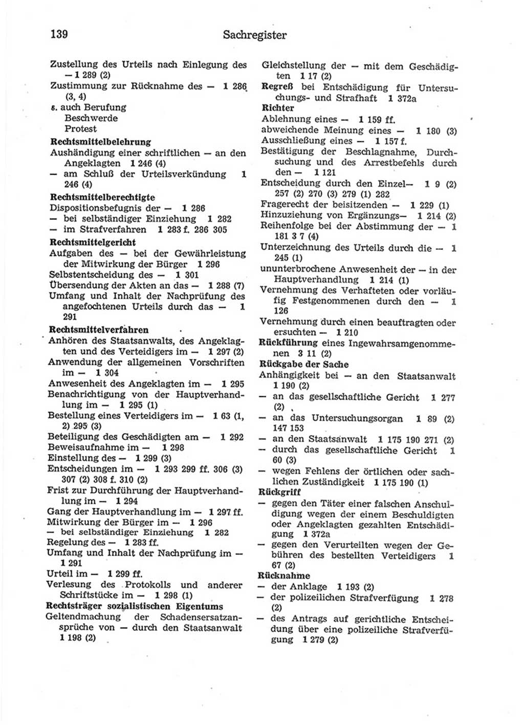 Strafprozeßordnung (StPO) der Deutschen Demokratischen Republik (DDR) 1975, Seite 139 (StPO DDR 1974, S. 139)