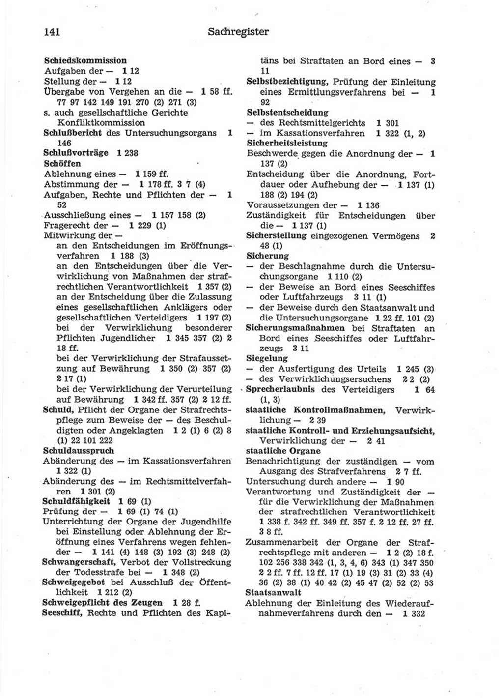 Strafprozeßordnung (StPO) der Deutschen Demokratischen Republik (DDR) 1975, Seite 141 (StPO DDR 1974, S. 141)