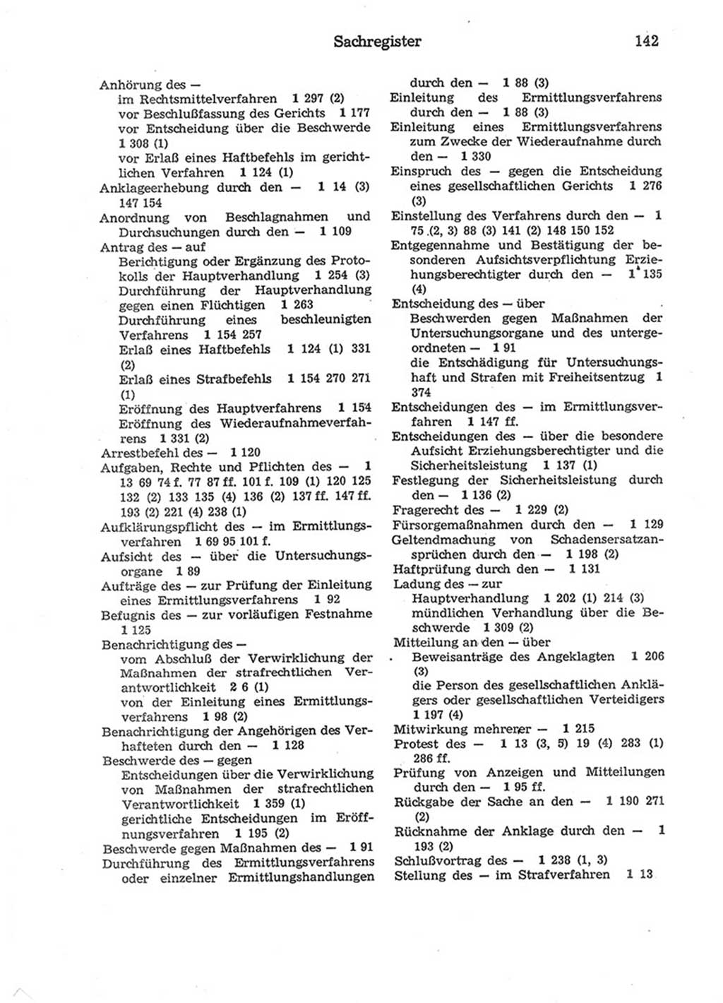 Strafprozeßordnung (StPO) der Deutschen Demokratischen Republik (DDR) 1975, Seite 142 (StPO DDR 1974, S. 142)