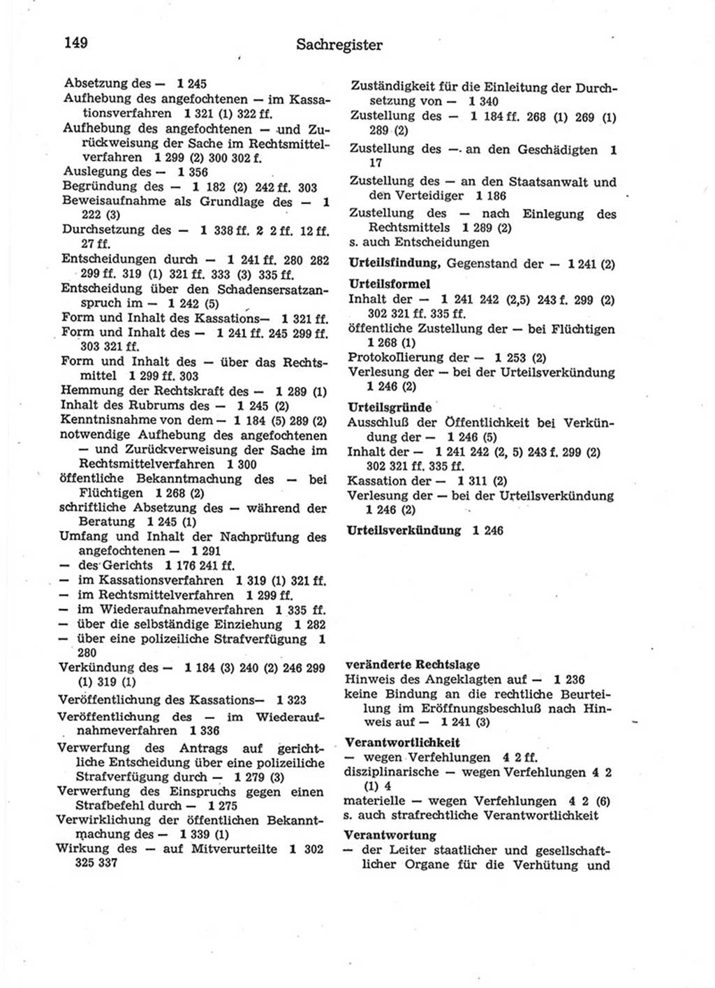 Strafprozeßordnung (StPO) der Deutschen Demokratischen Republik (DDR) 1975, Seite 149 (StPO DDR 1974, S. 149)
