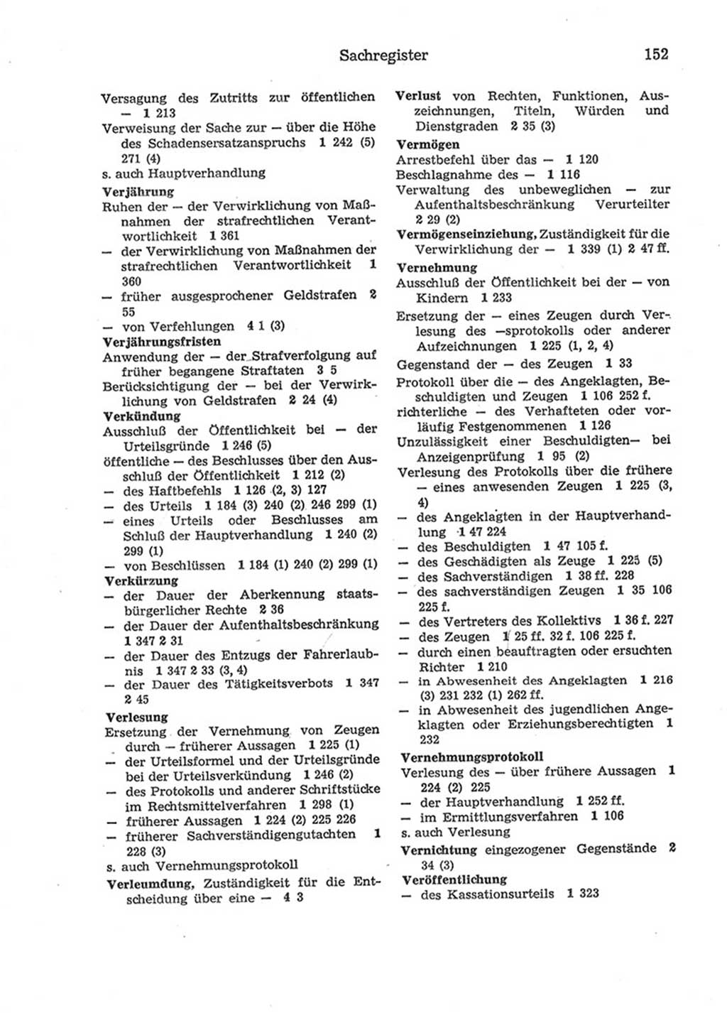 Strafprozeßordnung (StPO) der Deutschen Demokratischen Republik (DDR) 1975, Seite 152 (StPO DDR 1974, S. 152)
