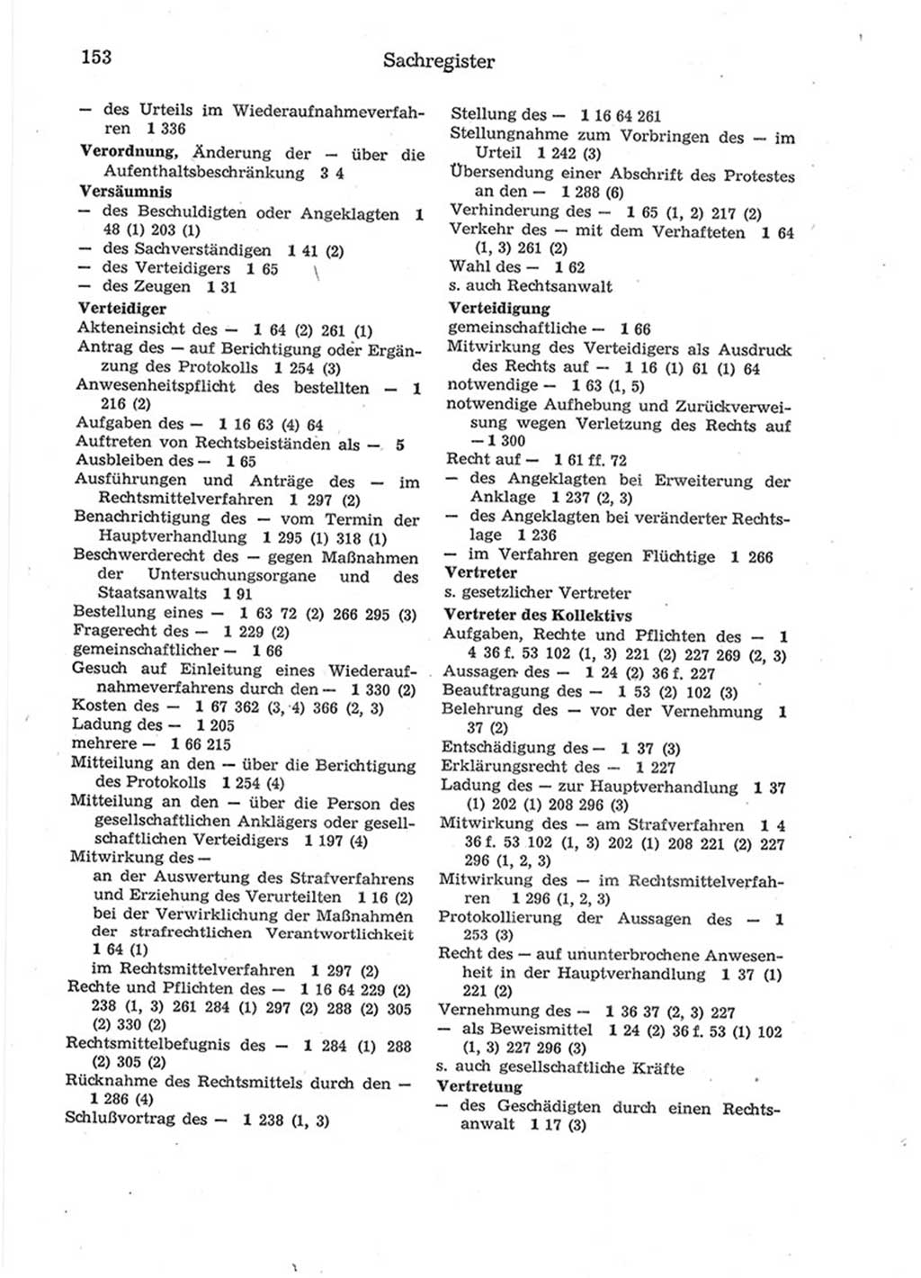 Strafprozeßordnung (StPO) der Deutschen Demokratischen Republik (DDR) 1975, Seite 153 (StPO DDR 1974, S. 153)
