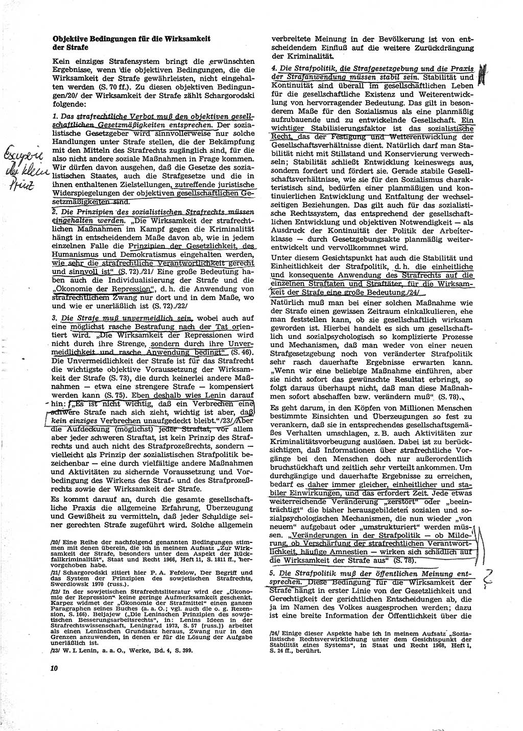 Neue Justiz (NJ), Zeitschrift für Recht und Rechtswissenschaft [Deutsche Demokratische Republik (DDR)], 29. Jahrgang 1975, Seite 10 (NJ DDR 1975, S. 10)