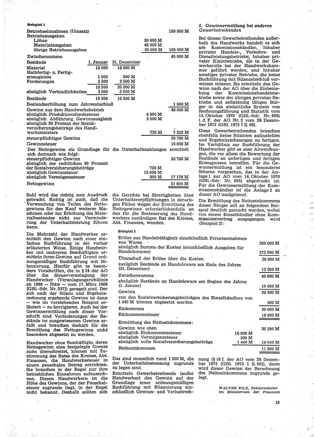 Neue Justiz (NJ), Zeitschrift für Recht und Rechtswissenschaft [Deutsche Demokratische Republik (DDR)], 29. Jahrgang 1975, Seite 19 (NJ DDR 1975, S. 19)