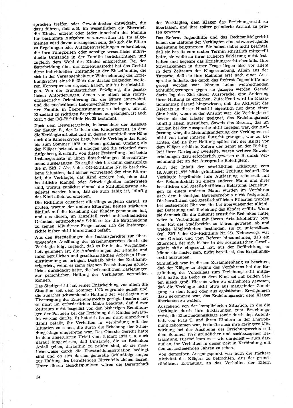 Neue Justiz (NJ), Zeitschrift für Recht und Rechtswissenschaft [Deutsche Demokratische Republik (DDR)], 29. Jahrgang 1975, Seite 24 (NJ DDR 1975, S. 24)
