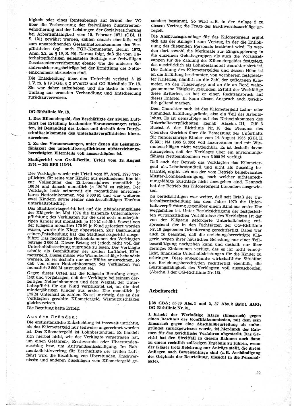 Neue Justiz (NJ), Zeitschrift für Recht und Rechtswissenschaft [Deutsche Demokratische Republik (DDR)], 29. Jahrgang 1975, Seite 29 (NJ DDR 1975, S. 29)