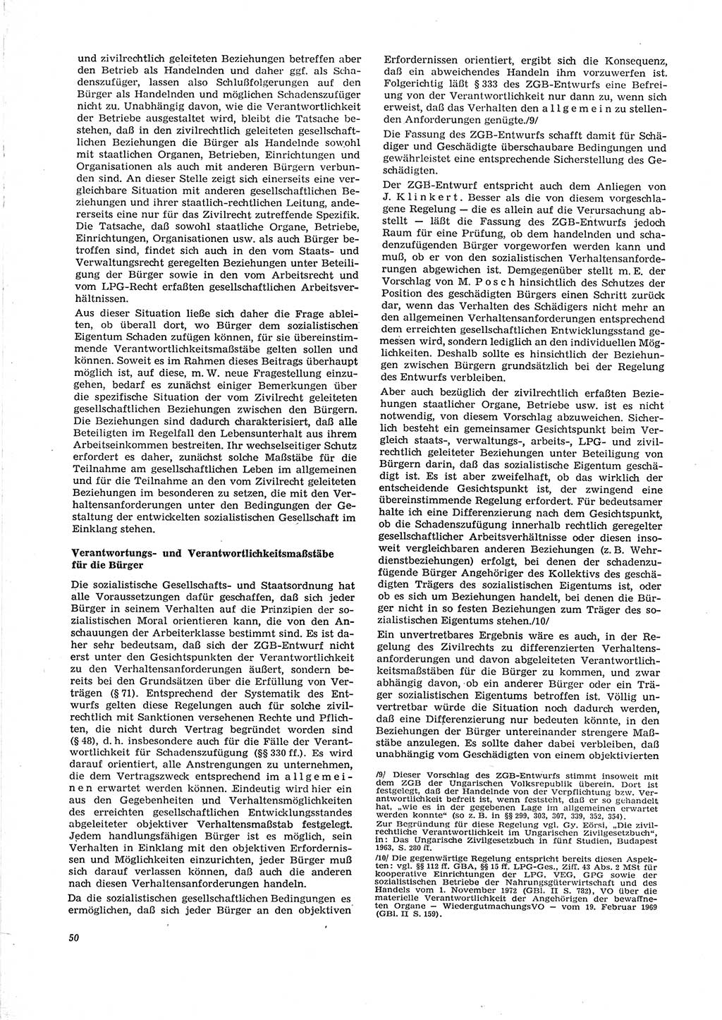 Neue Justiz (NJ), Zeitschrift für Recht und Rechtswissenschaft [Deutsche Demokratische Republik (DDR)], 29. Jahrgang 1975, Seite 50 (NJ DDR 1975, S. 50)