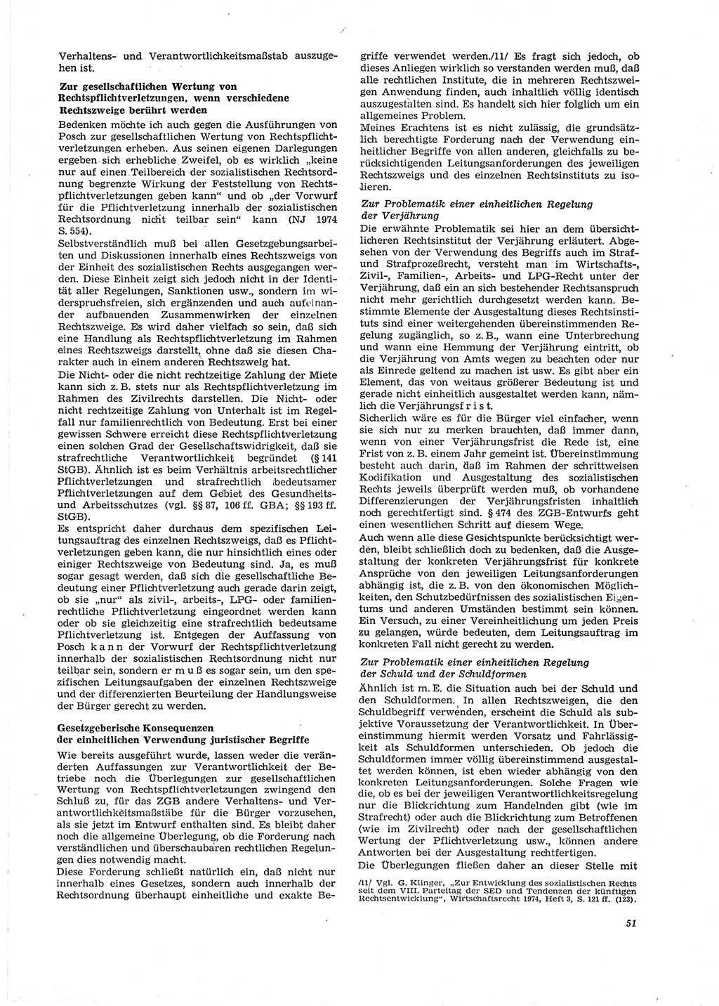 Neue Justiz (NJ), Zeitschrift für Recht und Rechtswissenschaft [Deutsche Demokratische Republik (DDR)], 29. Jahrgang 1975, Seite 51 (NJ DDR 1975, S. 51)