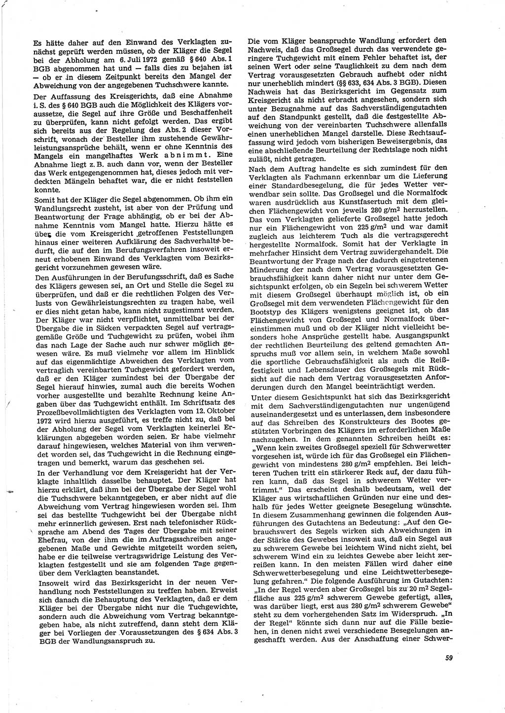 Neue Justiz (NJ), Zeitschrift für Recht und Rechtswissenschaft [Deutsche Demokratische Republik (DDR)], 29. Jahrgang 1975, Seite 59 (NJ DDR 1975, S. 59)