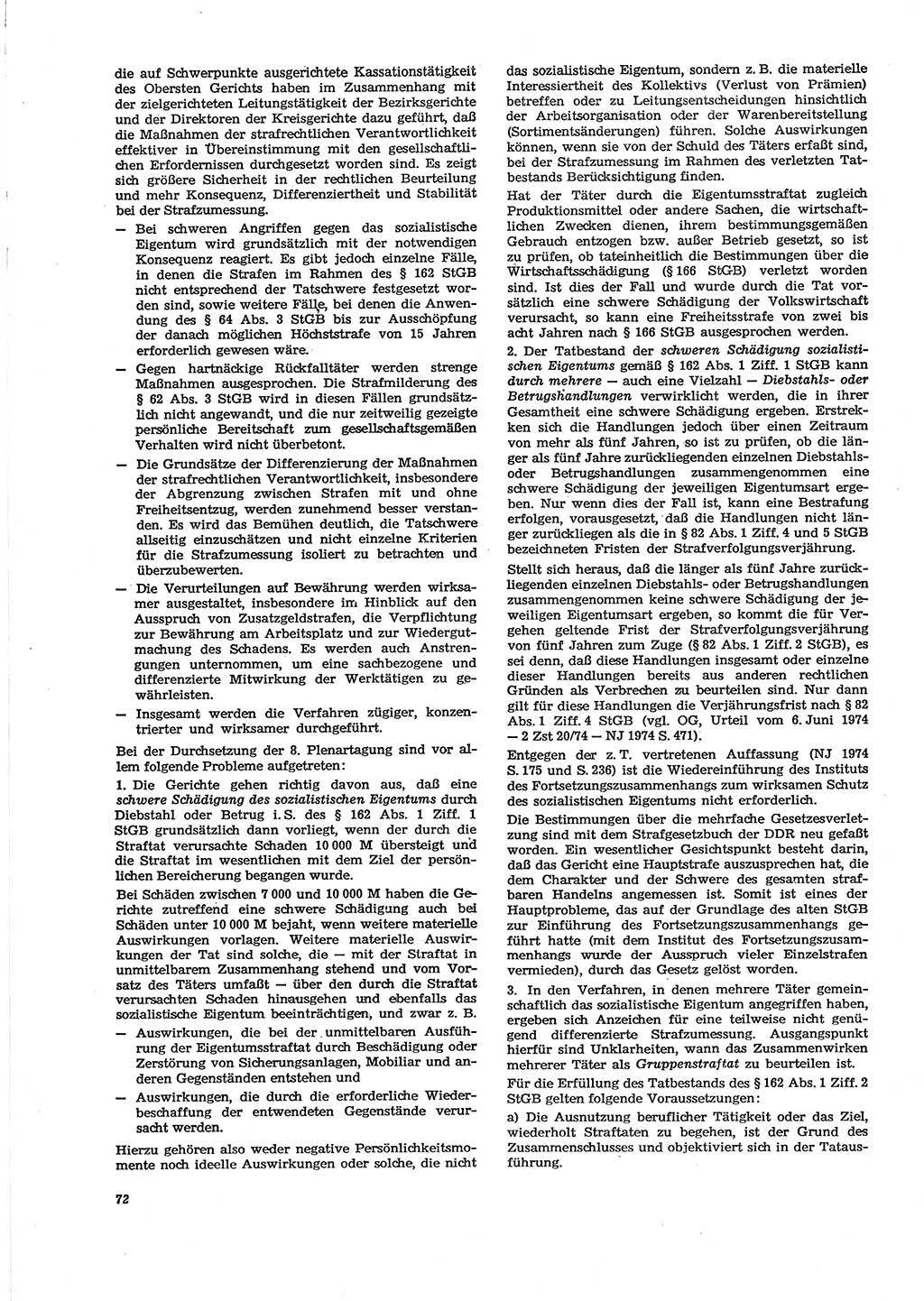 Neue Justiz (NJ), Zeitschrift für Recht und Rechtswissenschaft [Deutsche Demokratische Republik (DDR)], 29. Jahrgang 1975, Seite 72 (NJ DDR 1975, S. 72)