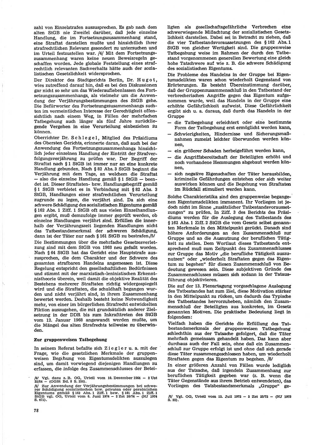 Neue Justiz (NJ), Zeitschrift für Recht und Rechtswissenschaft [Deutsche Demokratische Republik (DDR)], 29. Jahrgang 1975, Seite 78 (NJ DDR 1975, S. 78)