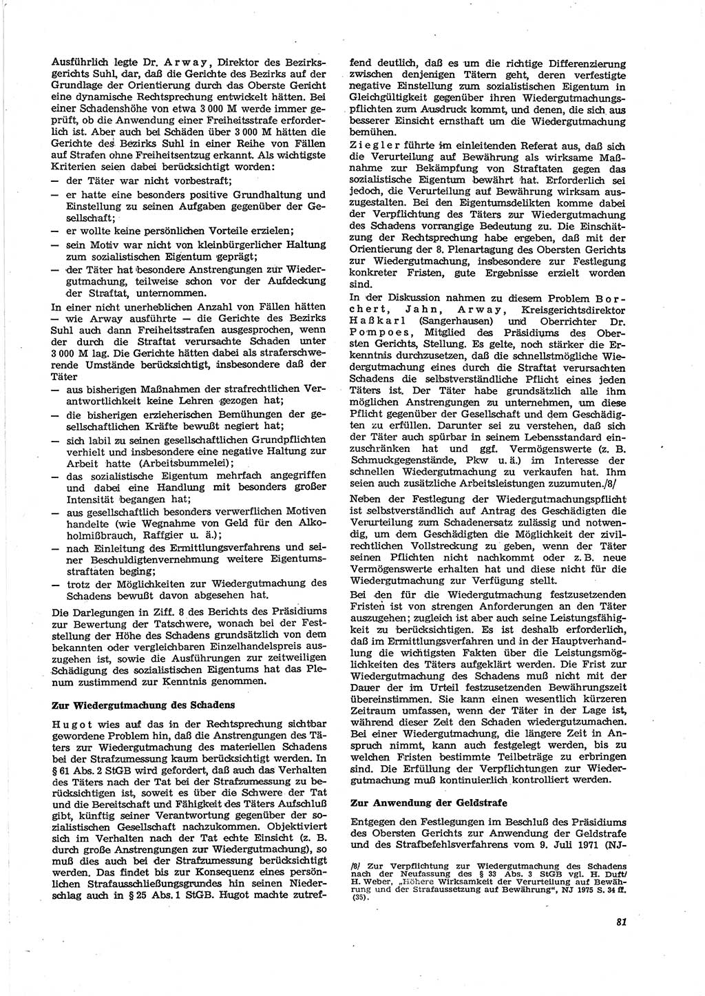 Neue Justiz (NJ), Zeitschrift für Recht und Rechtswissenschaft [Deutsche Demokratische Republik (DDR)], 29. Jahrgang 1975, Seite 81 (NJ DDR 1975, S. 81)