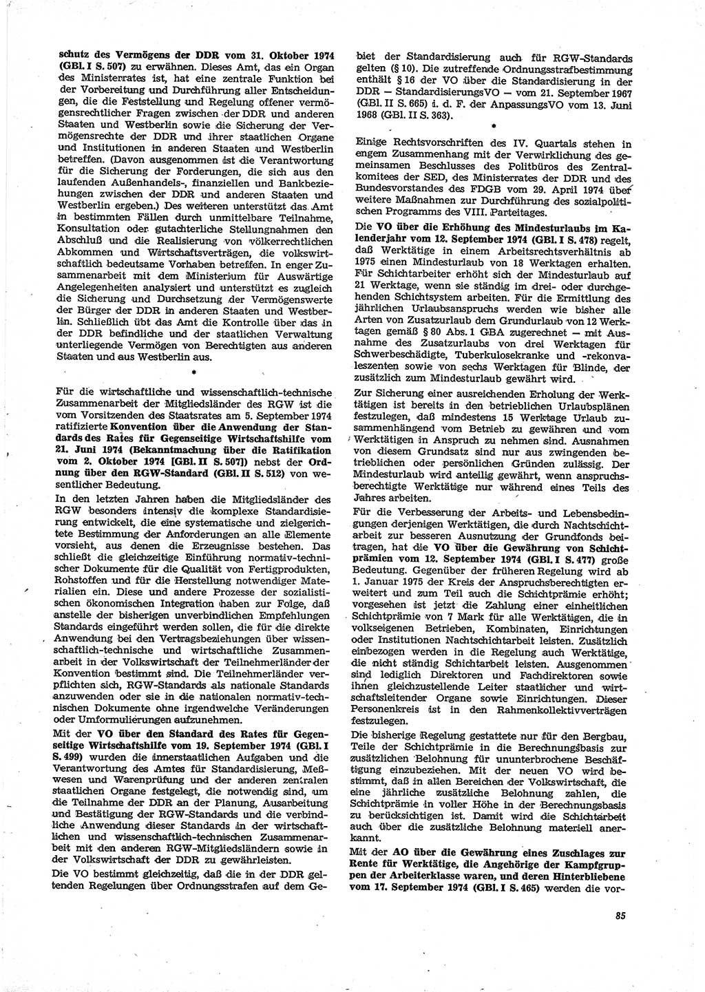 Neue Justiz (NJ), Zeitschrift für Recht und Rechtswissenschaft [Deutsche Demokratische Republik (DDR)], 29. Jahrgang 1975, Seite 85 (NJ DDR 1975, S. 85)