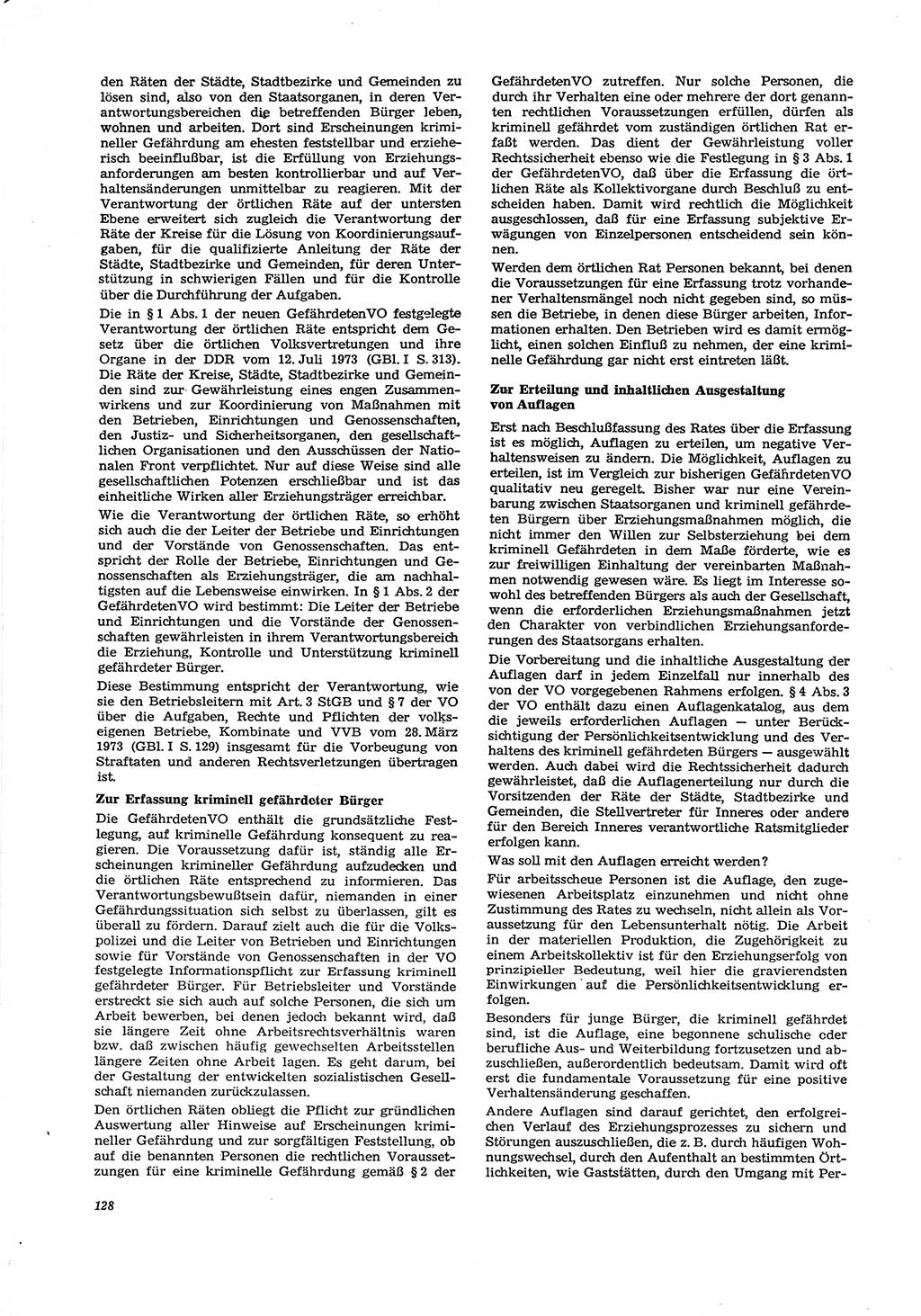 Neue Justiz (NJ), Zeitschrift für Recht und Rechtswissenschaft [Deutsche Demokratische Republik (DDR)], 29. Jahrgang 1975, Seite 128 (NJ DDR 1975, S. 128)