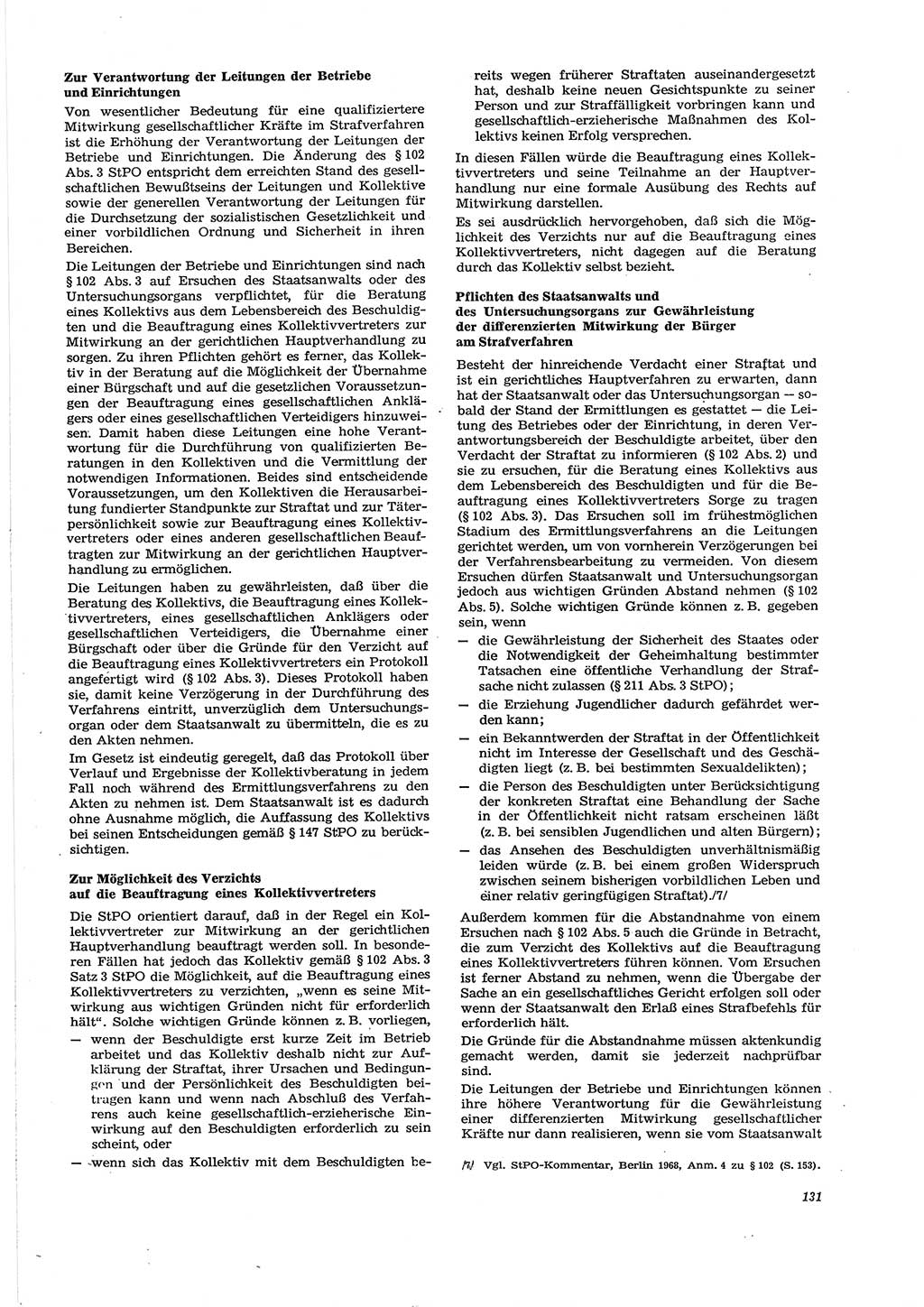 Neue Justiz (NJ), Zeitschrift für Recht und Rechtswissenschaft [Deutsche Demokratische Republik (DDR)], 29. Jahrgang 1975, Seite 131 (NJ DDR 1975, S. 131)