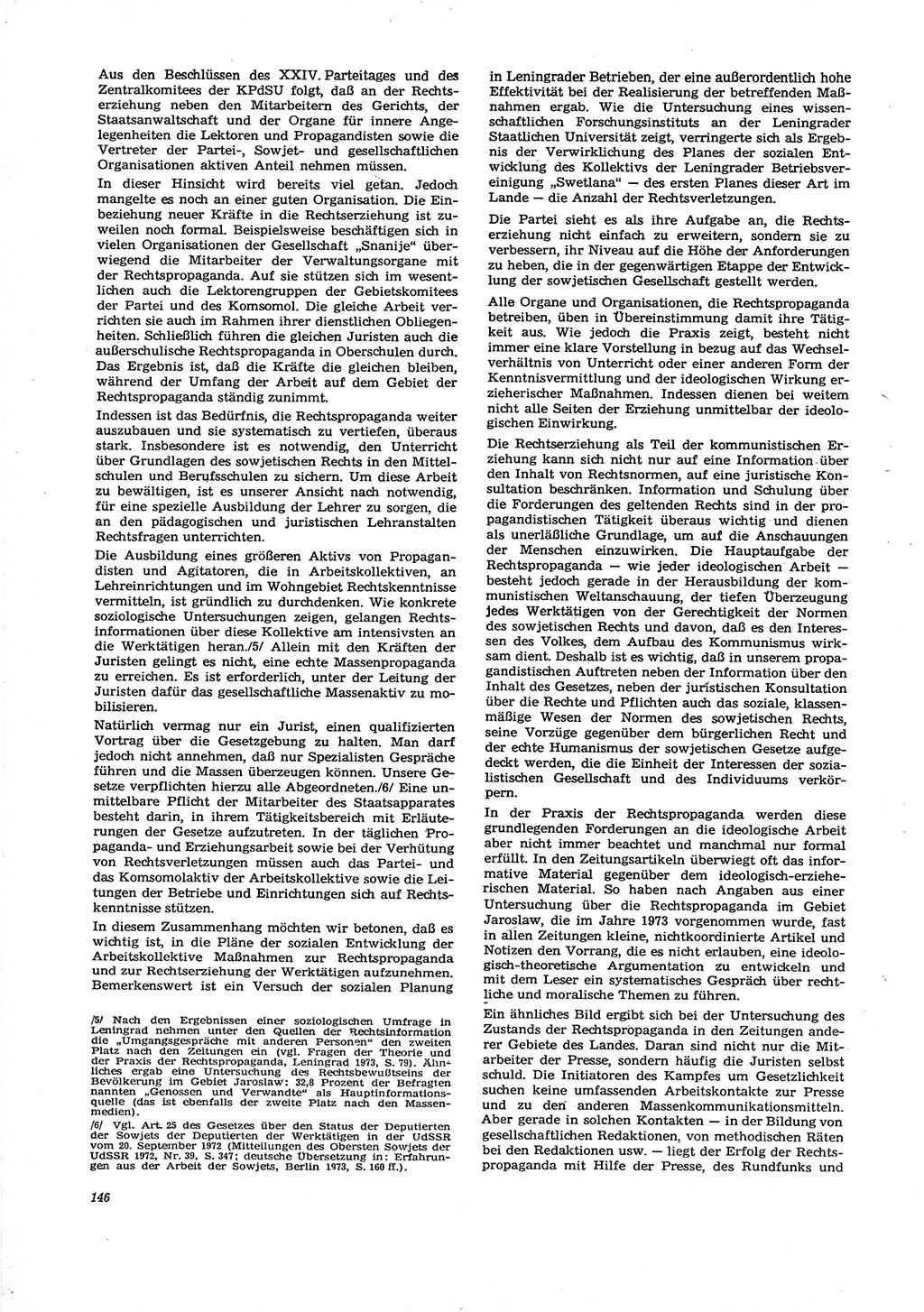 Neue Justiz (NJ), Zeitschrift für Recht und Rechtswissenschaft [Deutsche Demokratische Republik (DDR)], 29. Jahrgang 1975, Seite 146 (NJ DDR 1975, S. 146)