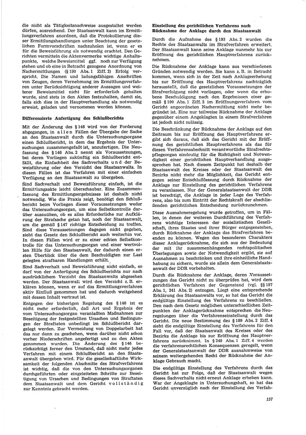 Neue Justiz (NJ), Zeitschrift für Recht und Rechtswissenschaft [Deutsche Demokratische Republik (DDR)], 29. Jahrgang 1975, Seite 157 (NJ DDR 1975, S. 157)