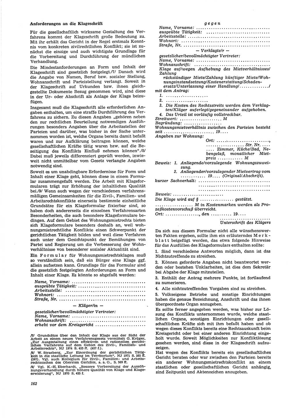 Neue Justiz (NJ), Zeitschrift für Recht und Rechtswissenschaft [Deutsche Demokratische Republik (DDR)], 29. Jahrgang 1975, Seite 162 (NJ DDR 1975, S. 162)