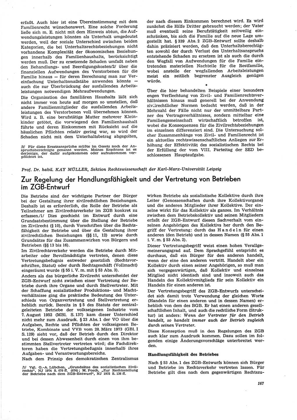 Neue Justiz (NJ), Zeitschrift für Recht und Rechtswissenschaft [Deutsche Demokratische Republik (DDR)], 29. Jahrgang 1975, Seite 167 (NJ DDR 1975, S. 167)