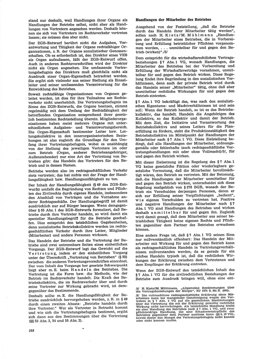 Neue Justiz (NJ), Zeitschrift für Recht und Rechtswissenschaft [Deutsche Demokratische Republik (DDR)], 29. Jahrgang 1975, Seite 168 (NJ DDR 1975, S. 168)