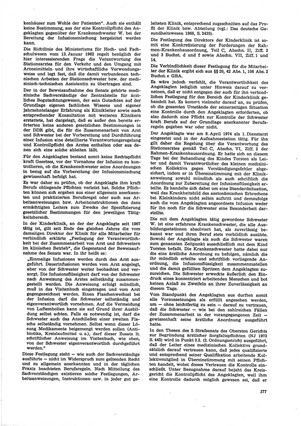 Neue Justiz (NJ), Zeitschrift für Recht und Rechtswissenschaft [Deutsche Demokratische Republik (DDR)], 29. Jahrgang 1975, Seite 177 (NJ DDR 1975, S. 177)