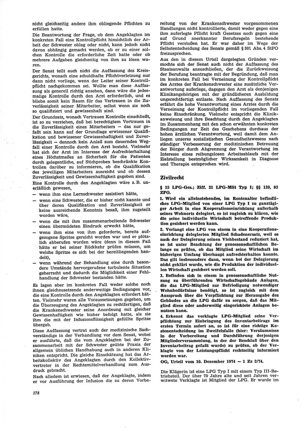 Neue Justiz (NJ), Zeitschrift für Recht und Rechtswissenschaft [Deutsche Demokratische Republik (DDR)], 29. Jahrgang 1975, Seite 178 (NJ DDR 1975, S. 178)