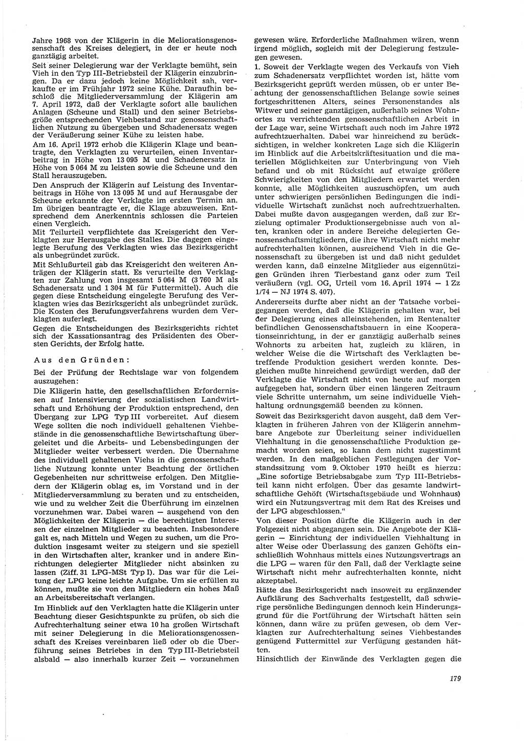 Neue Justiz (NJ), Zeitschrift für Recht und Rechtswissenschaft [Deutsche Demokratische Republik (DDR)], 29. Jahrgang 1975, Seite 179 (NJ DDR 1975, S. 179)