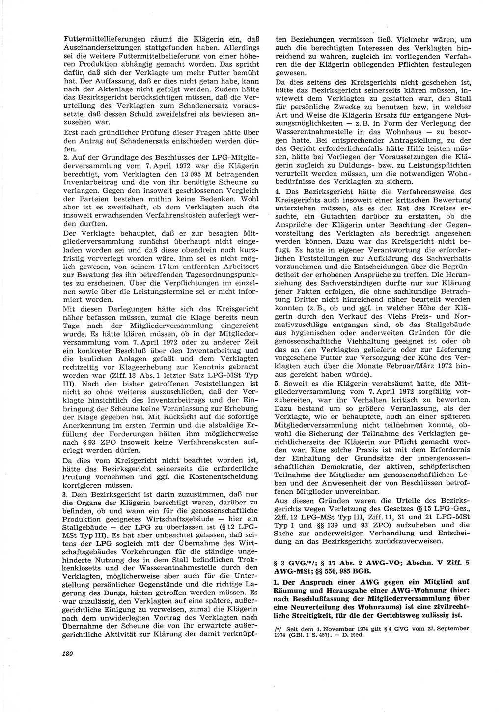 Neue Justiz (NJ), Zeitschrift für Recht und Rechtswissenschaft [Deutsche Demokratische Republik (DDR)], 29. Jahrgang 1975, Seite 180 (NJ DDR 1975, S. 180)