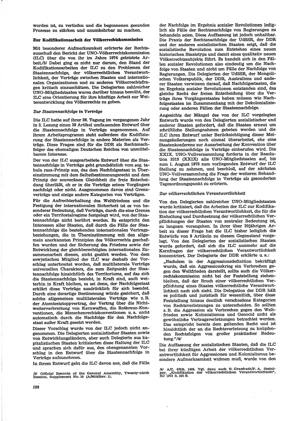 Neue Justiz (NJ), Zeitschrift für Recht und Rechtswissenschaft [Deutsche Demokratische Republik (DDR)], 29. Jahrgang 1975, Seite 188 (NJ DDR 1975, S. 188)