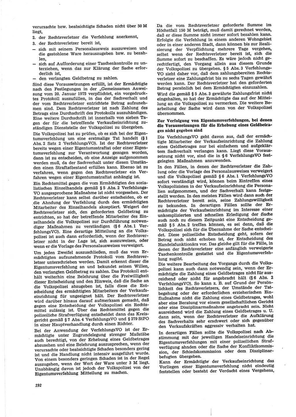 Neue Justiz (NJ), Zeitschrift für Recht und Rechtswissenschaft [Deutsche Demokratische Republik (DDR)], 29. Jahrgang 1975, Seite 192 (NJ DDR 1975, S. 192)