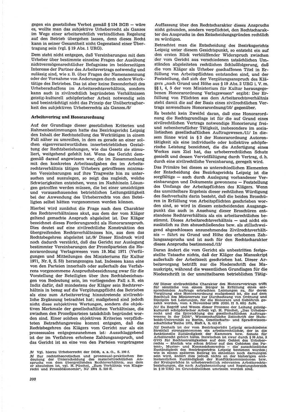 Neue Justiz (NJ), Zeitschrift für Recht und Rechtswissenschaft [Deutsche Demokratische Republik (DDR)], 29. Jahrgang 1975, Seite 200 (NJ DDR 1975, S. 200)