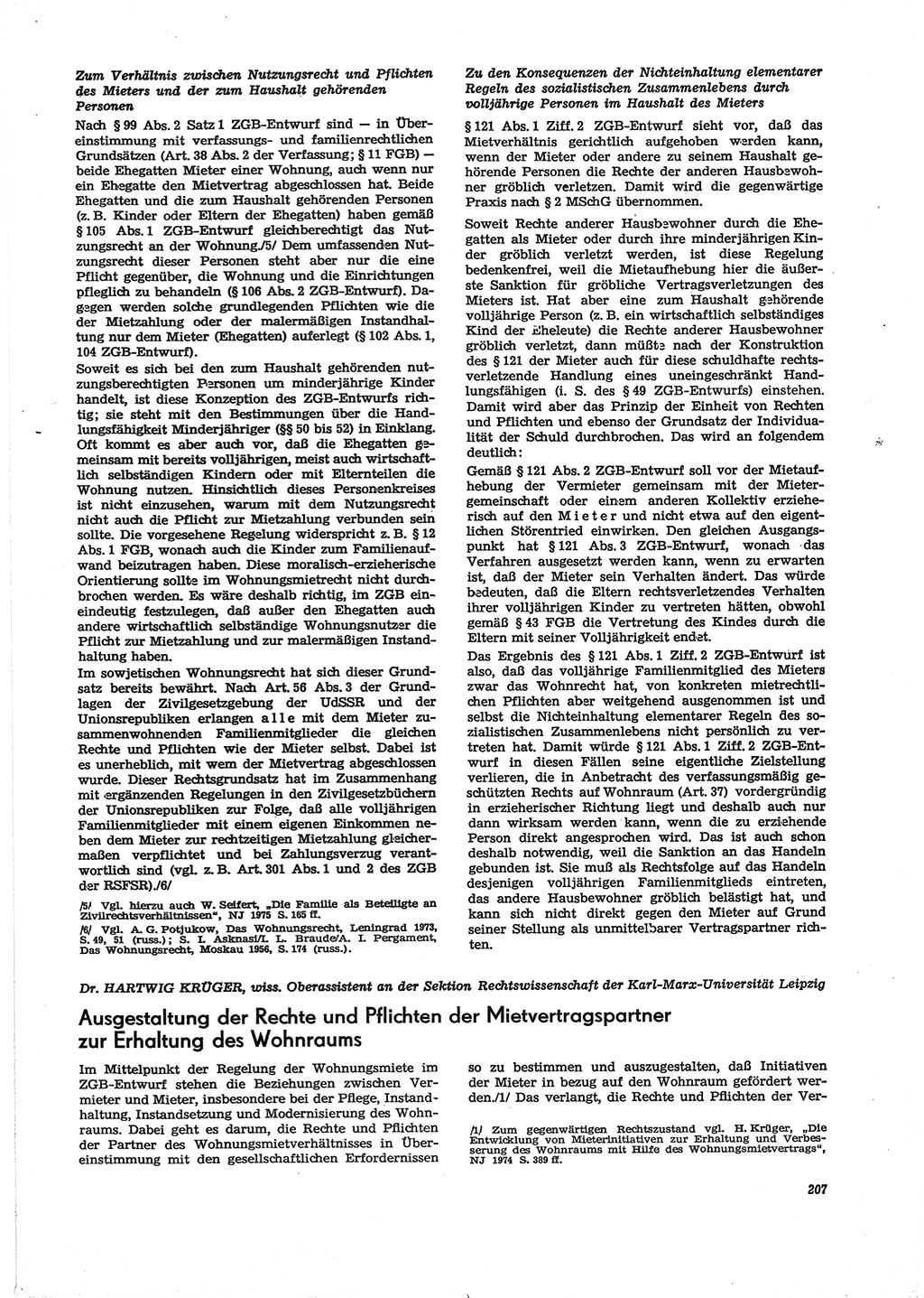 Neue Justiz (NJ), Zeitschrift für Recht und Rechtswissenschaft [Deutsche Demokratische Republik (DDR)], 29. Jahrgang 1975, Seite 207 (NJ DDR 1975, S. 207)