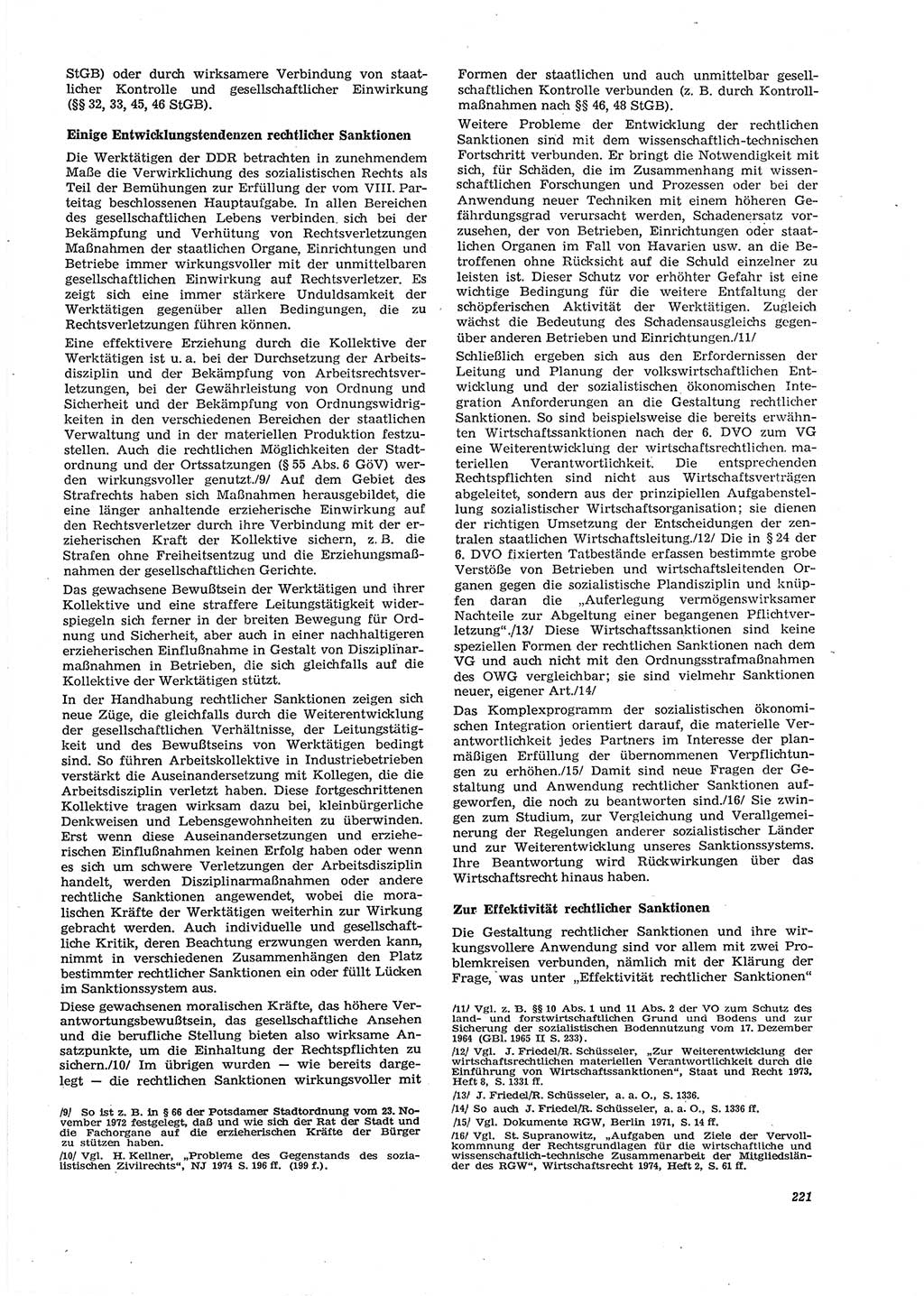 Neue Justiz (NJ), Zeitschrift für Recht und Rechtswissenschaft [Deutsche Demokratische Republik (DDR)], 29. Jahrgang 1975, Seite 221 (NJ DDR 1975, S. 221)
