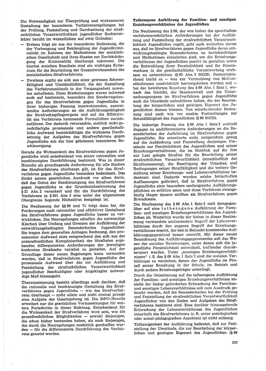 Neue Justiz (NJ), Zeitschrift für Recht und Rechtswissenschaft [Deutsche Demokratische Republik (DDR)], 29. Jahrgang 1975, Seite 225 (NJ DDR 1975, S. 225)