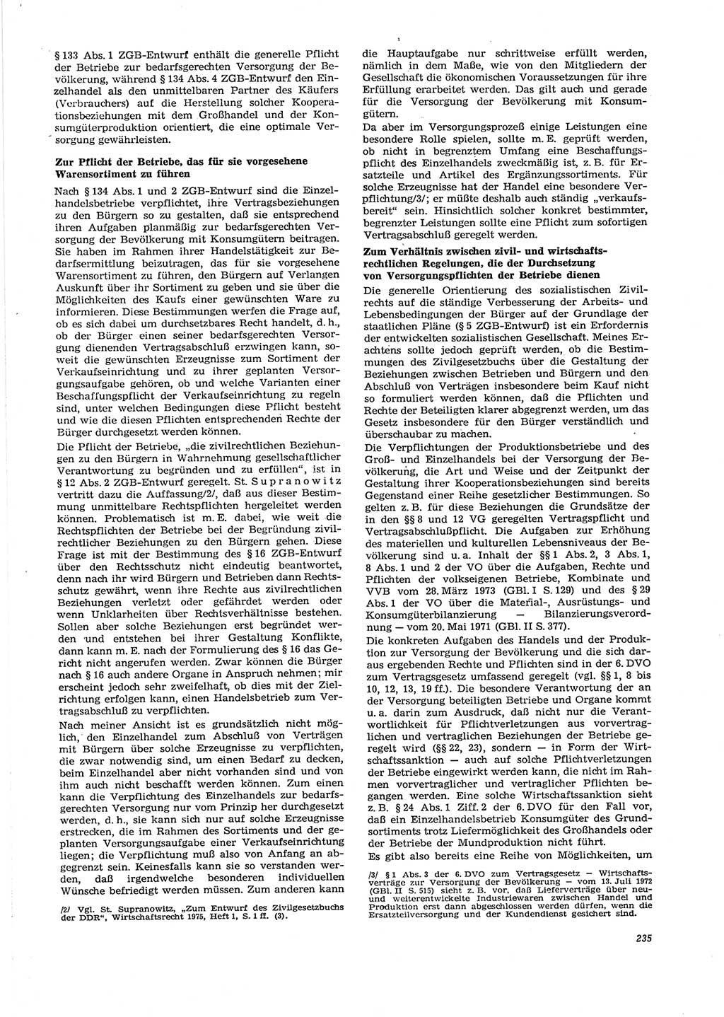 Neue Justiz (NJ), Zeitschrift für Recht und Rechtswissenschaft [Deutsche Demokratische Republik (DDR)], 29. Jahrgang 1975, Seite 235 (NJ DDR 1975, S. 235)