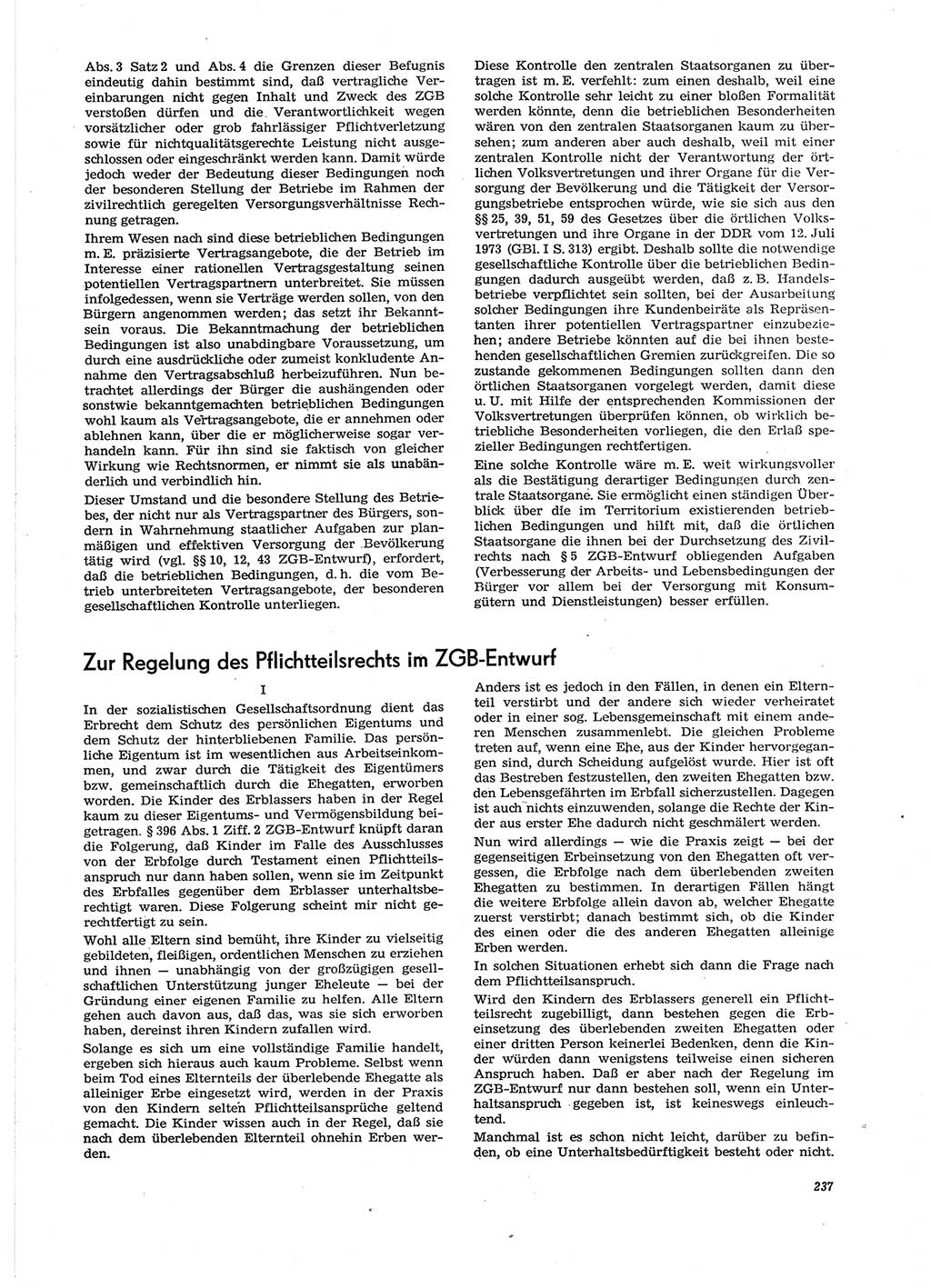 Neue Justiz (NJ), Zeitschrift für Recht und Rechtswissenschaft [Deutsche Demokratische Republik (DDR)], 29. Jahrgang 1975, Seite 237 (NJ DDR 1975, S. 237)