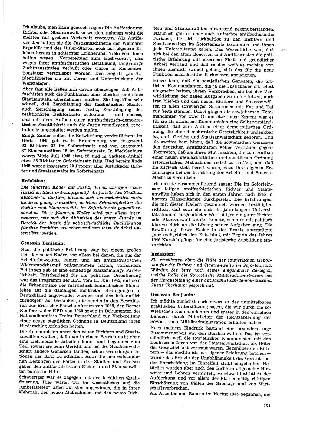 Neue Justiz (NJ), Zeitschrift für Recht und Rechtswissenschaft [Deutsche Demokratische Republik (DDR)], 29. Jahrgang 1975, Seite 253 (NJ DDR 1975, S. 253)
