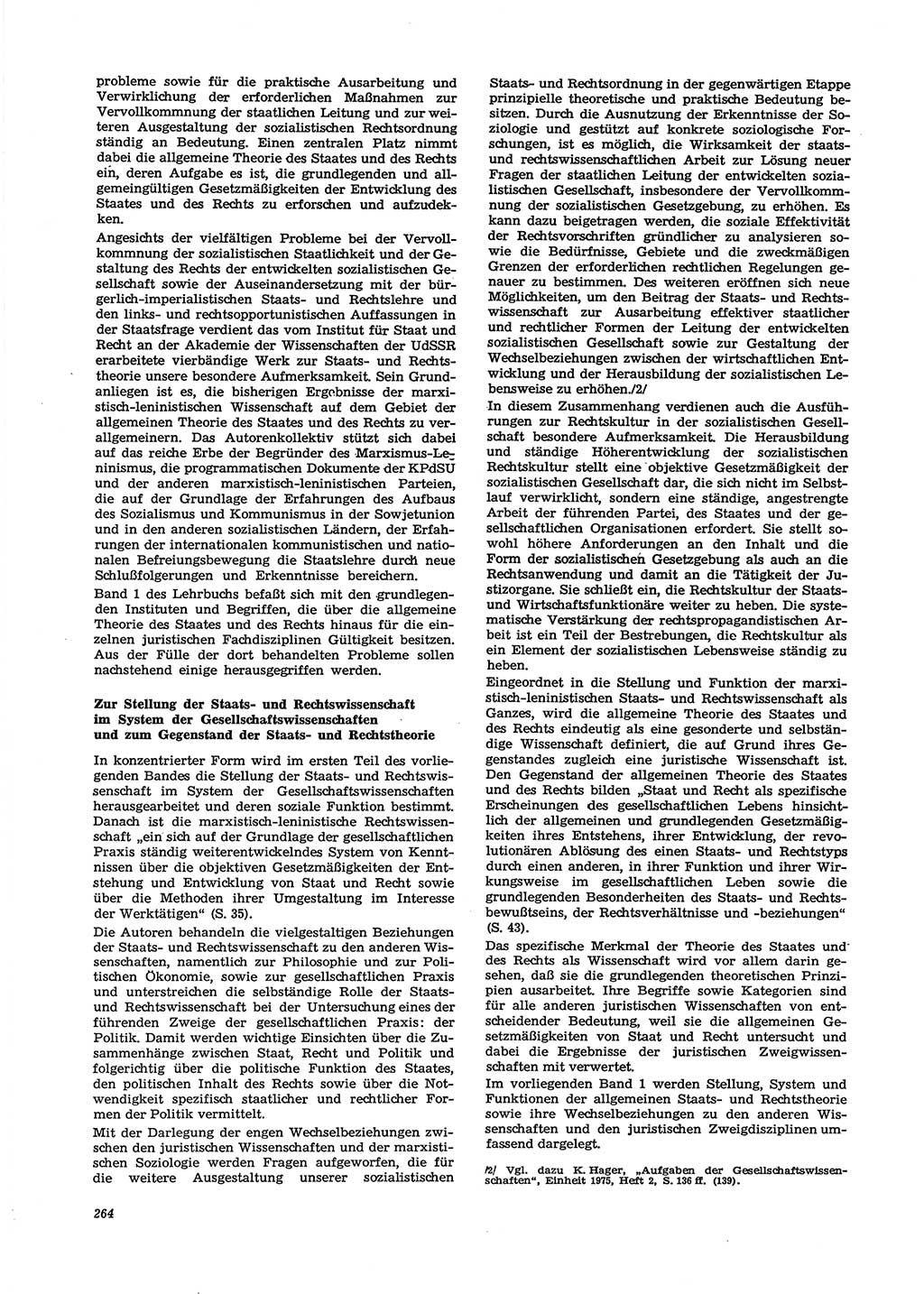 Neue Justiz (NJ), Zeitschrift für Recht und Rechtswissenschaft [Deutsche Demokratische Republik (DDR)], 29. Jahrgang 1975, Seite 264 (NJ DDR 1975, S. 264)